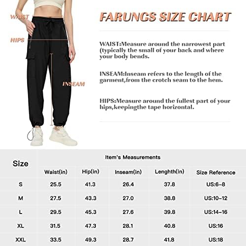 Панталони-карго FARUNGS Quick Dry Леки Тактически Туристически панталон с 5 джоба за жени, Еластична талия и водонепроницаемостью