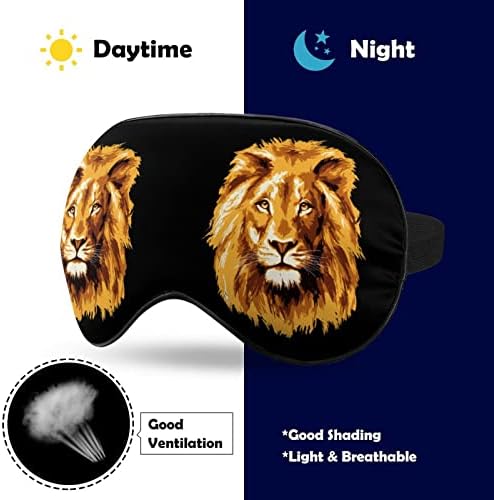 Маска за Очи с Главата на Африкански Лъв по време на Сън, Затемненная Нощна Превръзка на Очите и с Регулируема Каишка