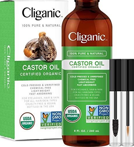 Четири органични масла-носители Cliganic: Рициново, Жожоба, Арган и шипка.