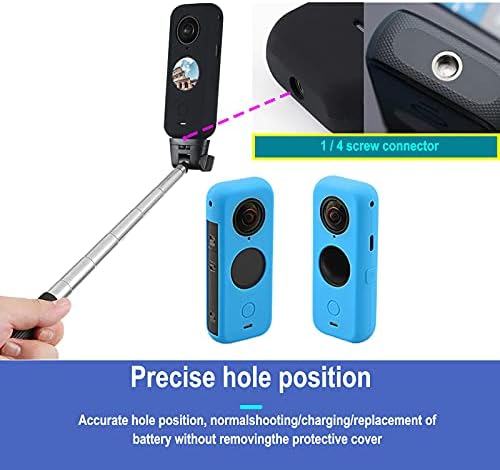 CHongnan - Защитни аксесоари за Insta360 One X2, Комплект гумени калъфи за екшън-камера със силиконова капачка на обектива