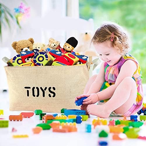 Кутия за играчки Youdepot, Големи Кутии-Организаторите за играчки, Джутовый кутия за съхранение, Кошница за багаж - за организиране на детски играчки, детски дрехи, детс