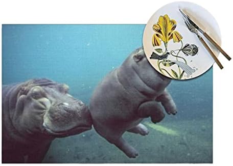 Кърпички от PVC-плат Baby Hippos устойчиви на хлъзгане, вода и високи температури.