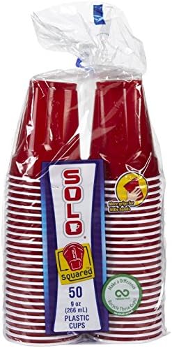 Пластмасови Чаши за партита Solo, Червени - 9 грама - 50 карата