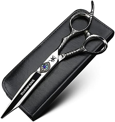 Сребърни ножици за подстригване на коса XUANFENG Peacock Screw и ножици за филировки 6-инчов фризьорски ножици от стомана