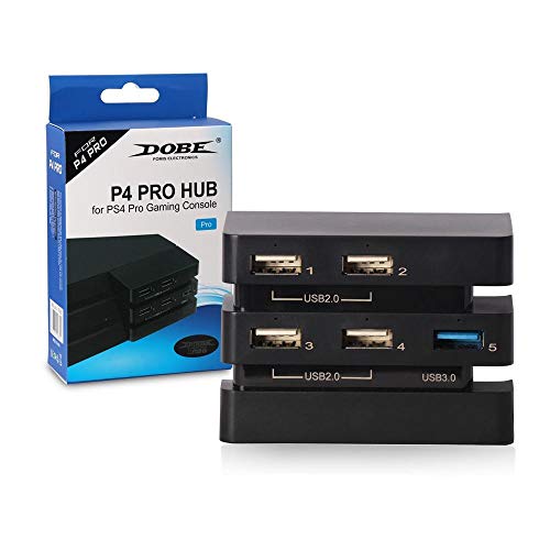 USB-хъб DOBE PS4 Pro с 5 порта (USB 2.0 x4 + USB 3.0 x1) за игралната конзола PS4 Pro (БЕЗ PS4 SLIM)