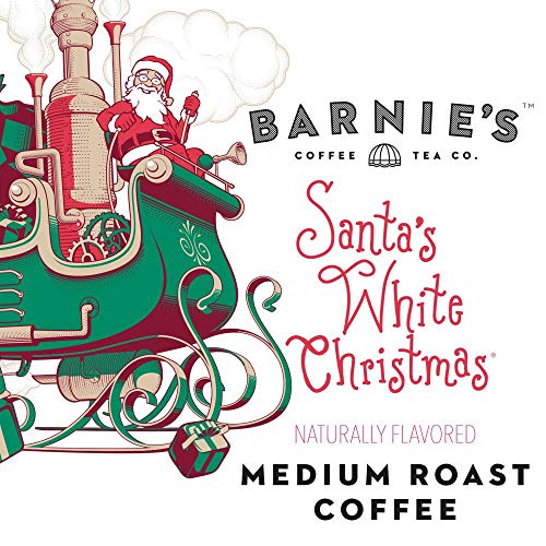 Barnie's Еднократна порция бели коледни кафе на зелен Дядо Коледа с вкус на кокос, карамел и топла ванилия, Кафе средно на печено, който е съвместим с пивоварнями Keurig, 10 ?