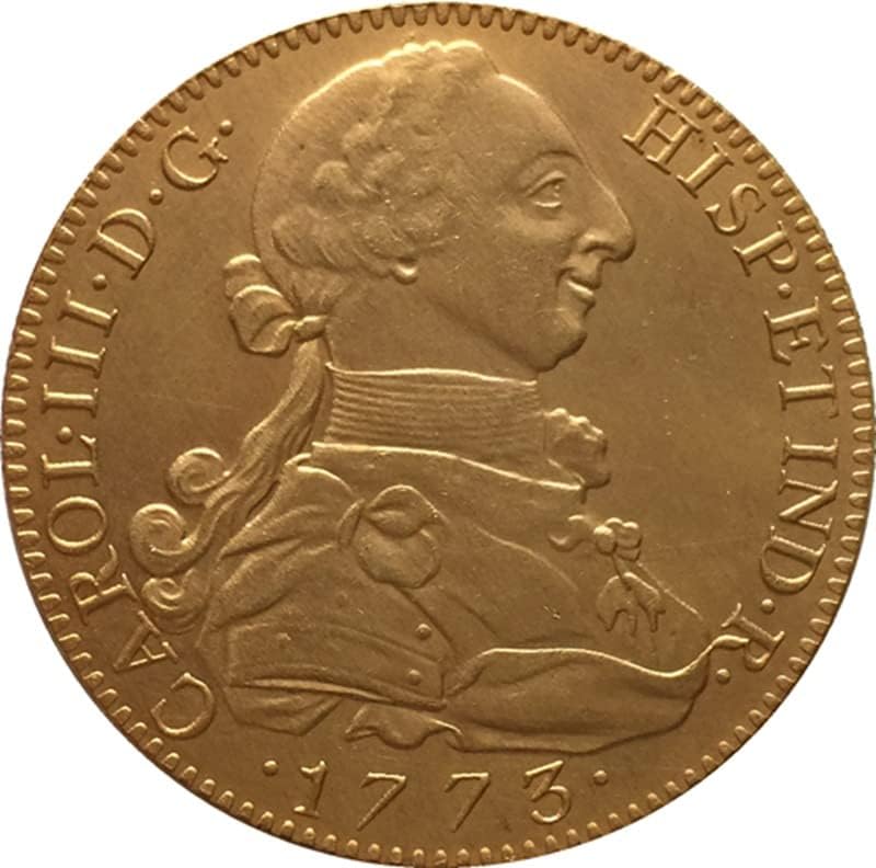 1773 Испански Монети, Позлатени Медни Антични Монети Събиране На Монети Занаяти Могат Да Взривят