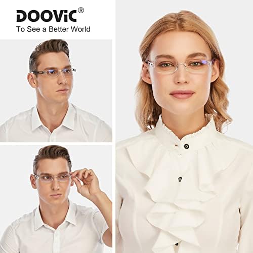 DOOViC 5 Опаковки Синьо-Екранировка на Очила За четене Компютърни Ридеры Против Eyestrain 1.5