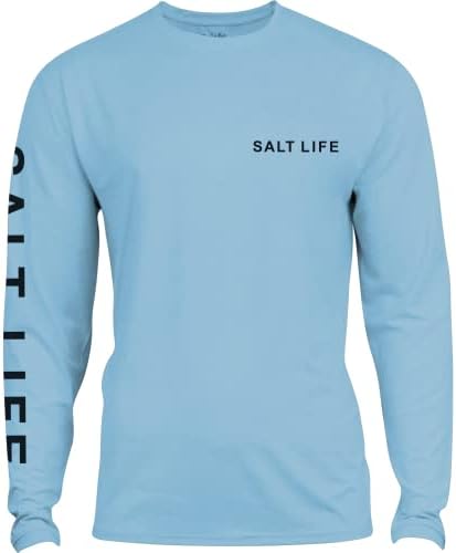Тениска Salt Life Youth Daniele Буря Performance с дълъг ръкав, Синьо небе Хедър, Голям