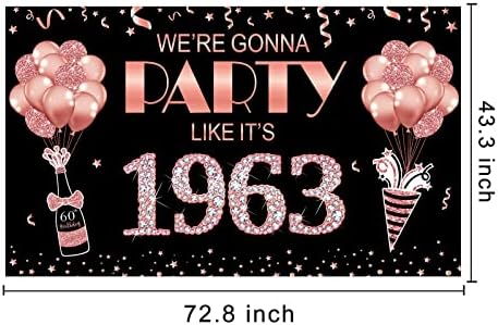 Голям Банер 60-ти Рожден ден, на Фона на Бижута за жени, Розово злато, Ще Организира парти, Като Че ли това е през 1963