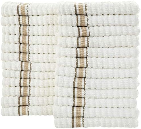 Комплект бели мочалок Bliss Casa (12 x 12 см, 24 опаковки) – гъба от памук за лице, меки кърпи за лице с висока попиваща