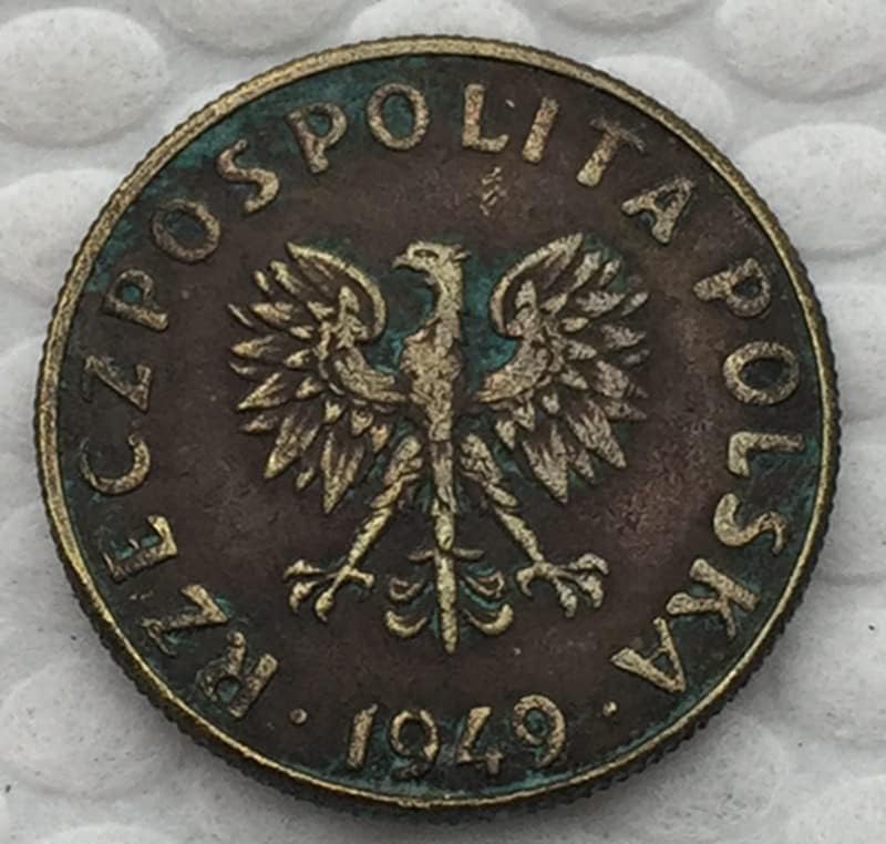 QINGFENG 1949 Полска Монета Меден Производство на Антични Монети, Чуждестранна Възпоменателна Монета Събиране на Монети