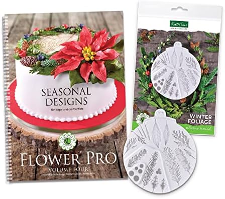 Комплект силиконови форми Flower Pro със зимни зеленина и сезонни рисунки за майстори по шугарингу и рукоделию (от майстор-готвач