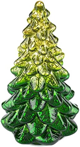 Diahom Настолна Коледно Дърво От Зелен Живачен Стъкло Коледен Начало Декор
