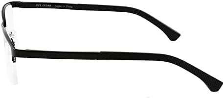 EYECEDAR, 5 Комплекта Очила За четене, Мъжки Метални Полукадровые Очила В Прямоугольном Стил, Прозрачни Лещи,