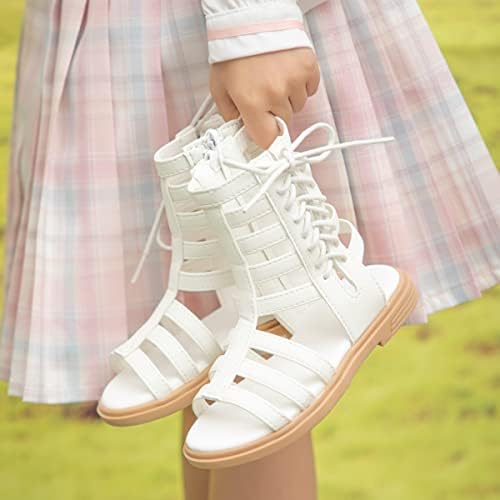 Dazarve/ Сандали-гладиатори за малки момичета; Летни обувки на плоска подметка с отворени пръсти и страничен цип; Римски сандали
