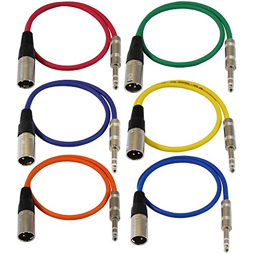Въжета за смяна на кабели GLS Audio дължина 2 метра - от щепсела XLR до цветни кабели 1/4 TRS - 2' Балансиран змия