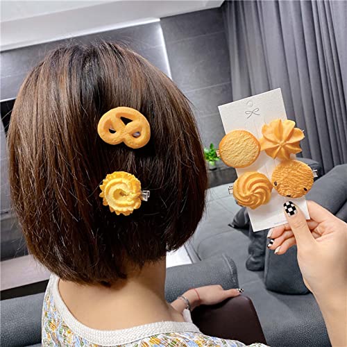 Sttiafay 7 опаковки на страничните заколок за коса за стилизиране, имитация на салонного бисквити, забавни