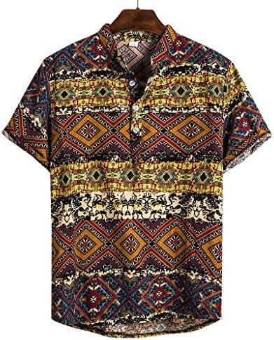 Мъжки тропически ризи на 1950-те години в стил ретро с къс ръкав и тропически принтом, ежедневни плажна риза Aloha копчета,