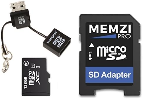MEMZI PRO 128 GB Class 10 80 MB/s. Карта памет Micro SDXC с адаптер за SD и баркод Micro USB за мобилни телефони