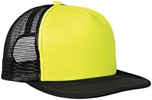 Окръг бейзболна шапка за шофьор на камион възстановяване на предишното положение с плосък Резултат OSFA Неоново Жълт