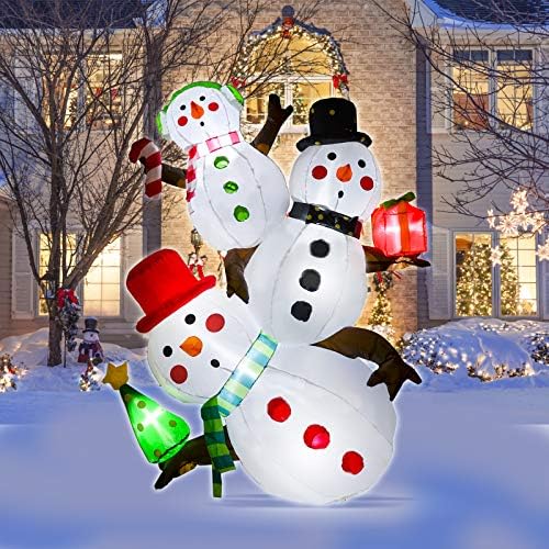 ALLADINBOX Надувное Украса под формата на Коледа Снежен човек с дължина 5,4 Метра, с led подсветка, Надуваем Декор за парти