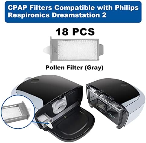 Полени филтър Longevity Turtle CPAP, 18 Многократно поленовите CPAP-филтър, Съвместим с апарат Respironics Dream