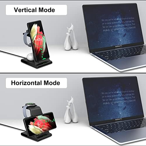 безжично зарядно устройство doeboe за Samsung Galaxy S22 Z Flip 3/Fold 3 S21 FE 5G, Безжична зарядно устройство 3 в 1 за S21/S20/S10/S9,