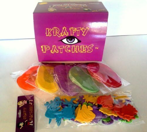 Лепенки за очи Krafty САЩ (унисекс) Среден размер (70 броя в кутия и 1 пакет от порест каучук стикери за деца на възраст от