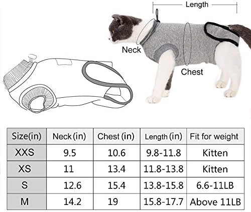 Професионален костюм за възстановяване на котки ROZKITCH за хирургична рана на корема и проблеми с кожата, Алтернатива на дышащему
