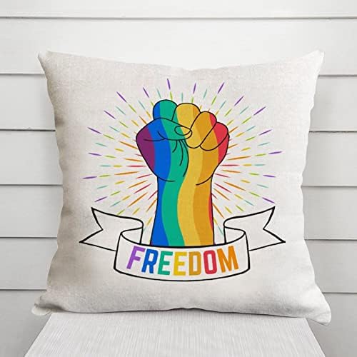 Свободата на ЛГБТ Pride Хвърли Калъфка за Свети Валентин Калъфка за възглавница Гей Гордост Дъга ЛГБТ един и същи