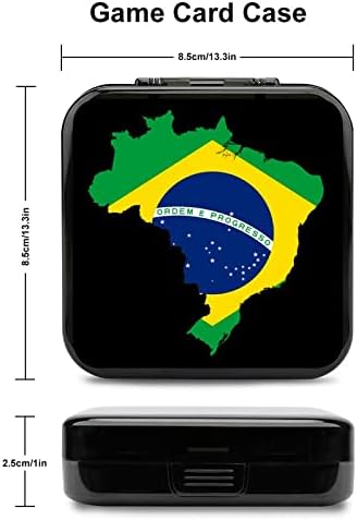 Карта на Бразилия Флаг Игра на Карти Калъф за Ключ с Индивидуален Дизайн Switch Lite Преносим Кутия За Съхранение с 24 Слота