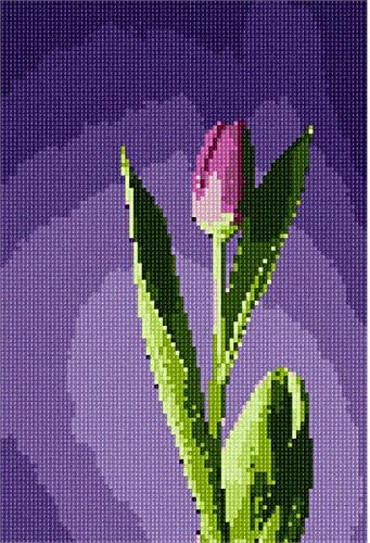 комплект за бродиране pepita: Лале в лилаво цветове, 7 x 10