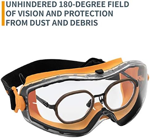 Защитни очила POWERTEC 71563 | Защитни Очила със защита от Замъгляване Прозрачна ултравиолетова радиация, удари