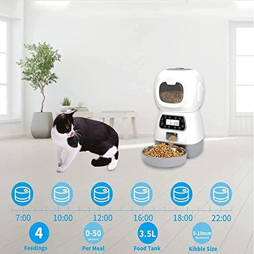 WXBDD 3,5 л, автоматична ясла за домашни любимци, интелигентен опаковка храна за котки, кучета, таймер, купа