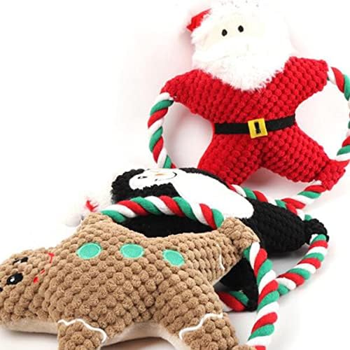 PRETYZOOM Small/Подаръци Куче е Забавна Памучен Кукла Коледен Снежен Мраз Пищалка Интерактивна Червена Измервателните Малко Парче Дъвка Куче Мека Въже домашен Любимец П?