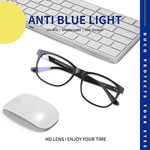 Duco Blue Light Блокер Очила Лека Рамки За очила С филтър Blue-Ray Компютърни Игри Точки DC2144 (черен)