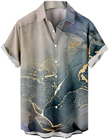 Мъжки Хавайска Риза, Блуза, Копчета и Къс Ръкав, Тропически Ежедневни Плажна Риза, Блузи, Модни Туника С Ревери