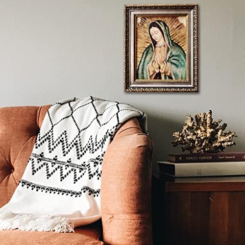 Мексикански принт в мексикански рамка Богородица Гваделупская (Cuadro Mexicano de la Virgen de Guadalupe) 11x13 инча със златен