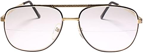 Vintage слънчеви Очила за четене с Квадратни Златни Бифокальными Лещи 90-80-те години 1.75