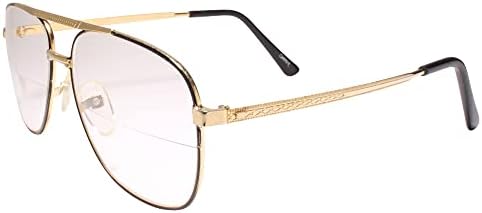 Vintage слънчеви Очила за четене с Квадратни Златни Бифокальными Лещи 90-80-те години 1,00