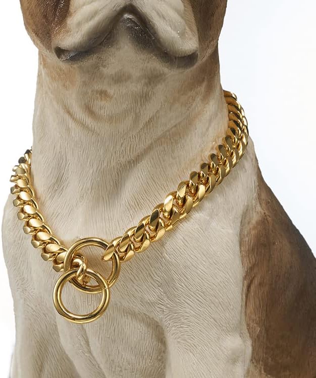 Професионален нашийник - Куче на верига P за дресура на кучета и контрол на тяхното неподчинение ( Цвят: златист,