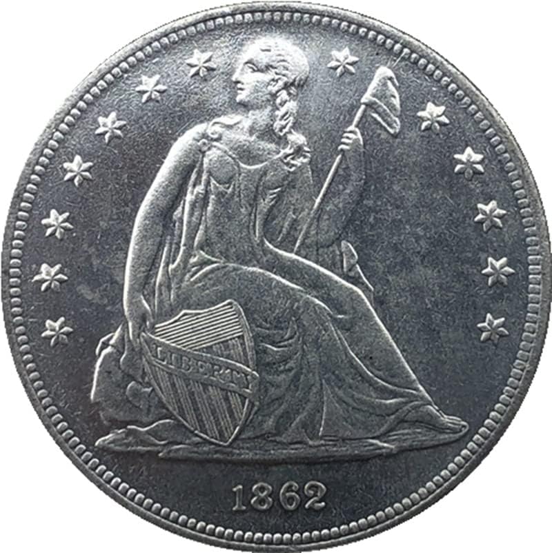 1862 Американски Монети, Месинг Със Сребърно Покритие, Монети Старинни Занаяти Чуждестранни Възпоменателни Монети