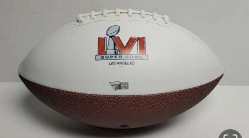 Кам Acres Подписа Логото на Rams на Super Bowl LVI Football Fanatics B299336 - Футболни топки С Автографи