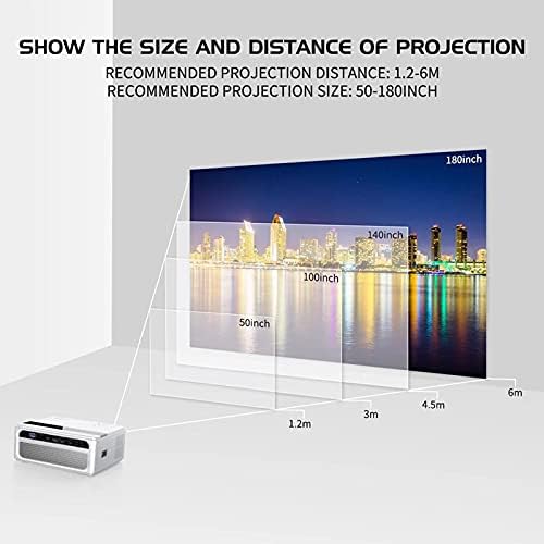 Проектор XDCHLK 1080P, Пълен Мини-Проектор USB с Огледален Дисплей на Видеопроекторов за Домашно Кино в прожектор