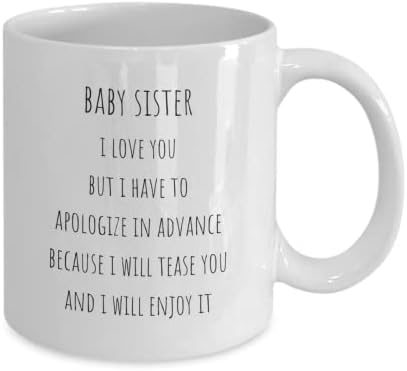 забавна чаша за по-малката сестра, подарък за по-малката сестра на бъдещия подарък за по-малката сестра