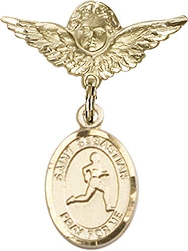 Иконата на детето Jewels Мания със Светия Себастьяном / Ключодържател за лека атлетика и икона на Ангел с крила