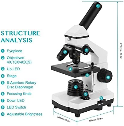 n/a 64X-640X Професионален Биологичен Микроскоп Нагоре/Надолу led Монокулярный Микроскоп, за Студенти, Образование на Деца