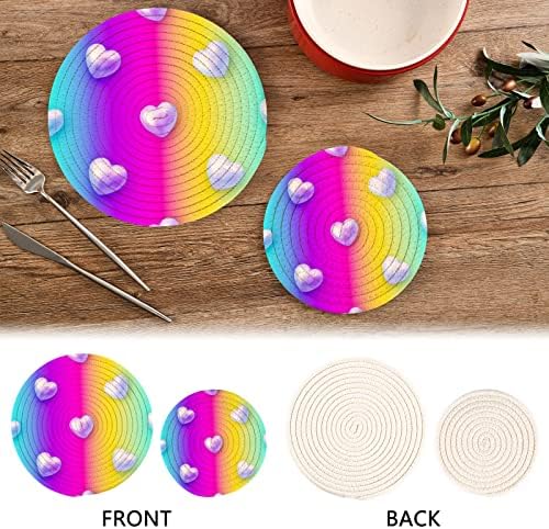 Набор на Каботажните за Прихваток UMIRIKO Rainbow Сърце Galaxy, 2 бр., кухненски ръкавици за Кухненски интериор, Подложки