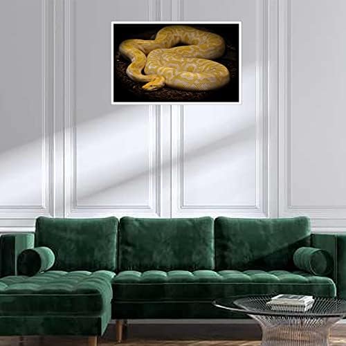SSDDKL Животни Топка-пълзящо растение Питони Питон От Брумы Цветен Плакат С Щампи от Змия върху Платно Монтиране